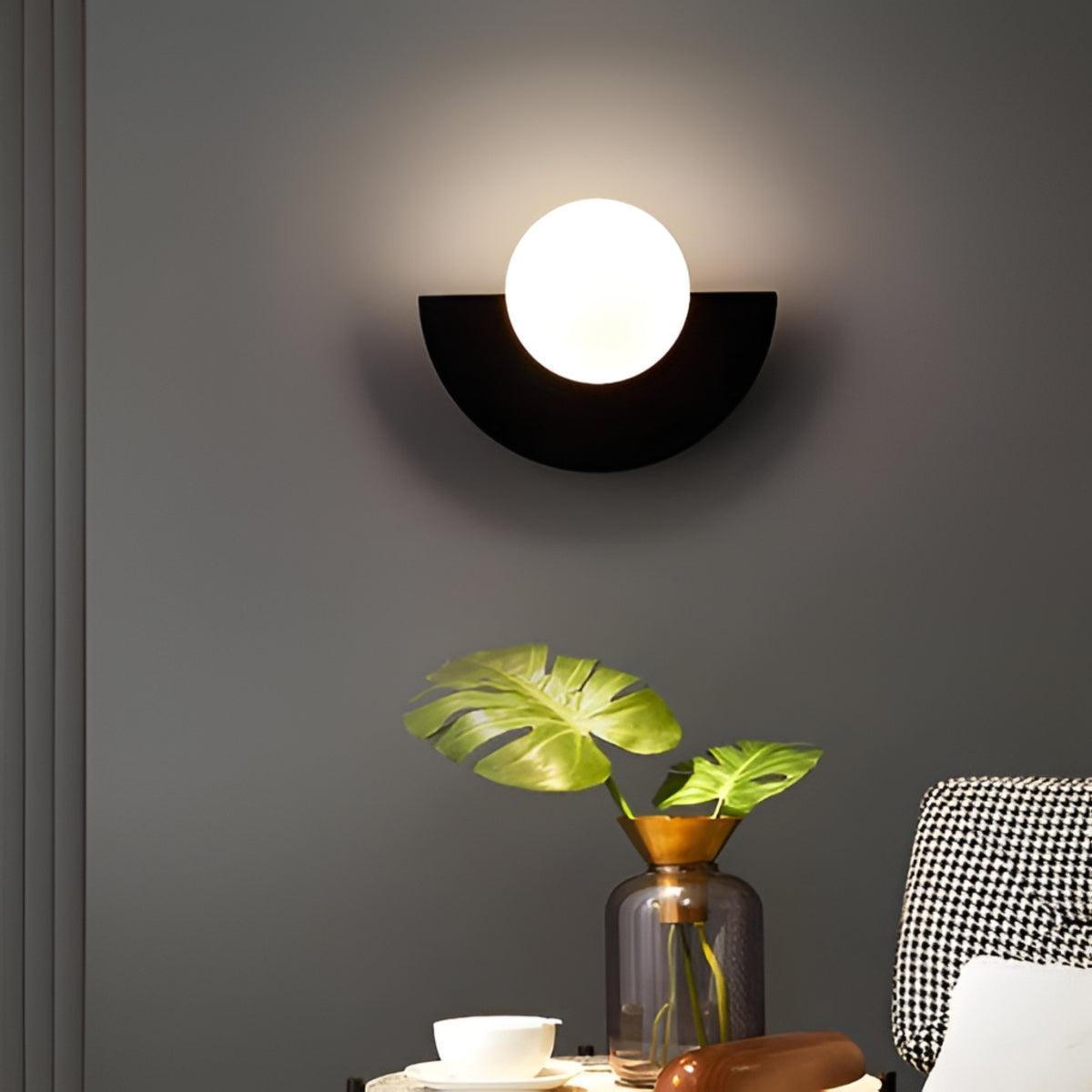 Modern Minimalist Wall Sconce Light With Crescent Bulb Design