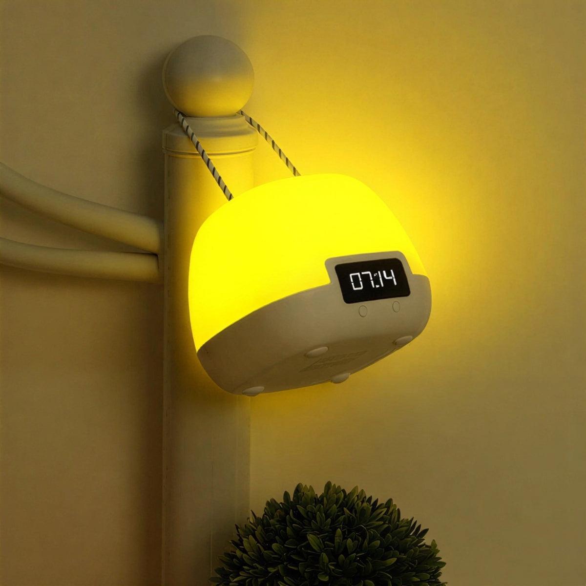 Modern Nightstand Light With Portable Digital Alarm Clock