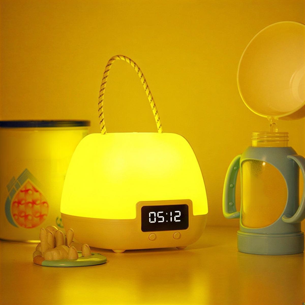 Modern Nightstand Light With Portable Digital Alarm Clock