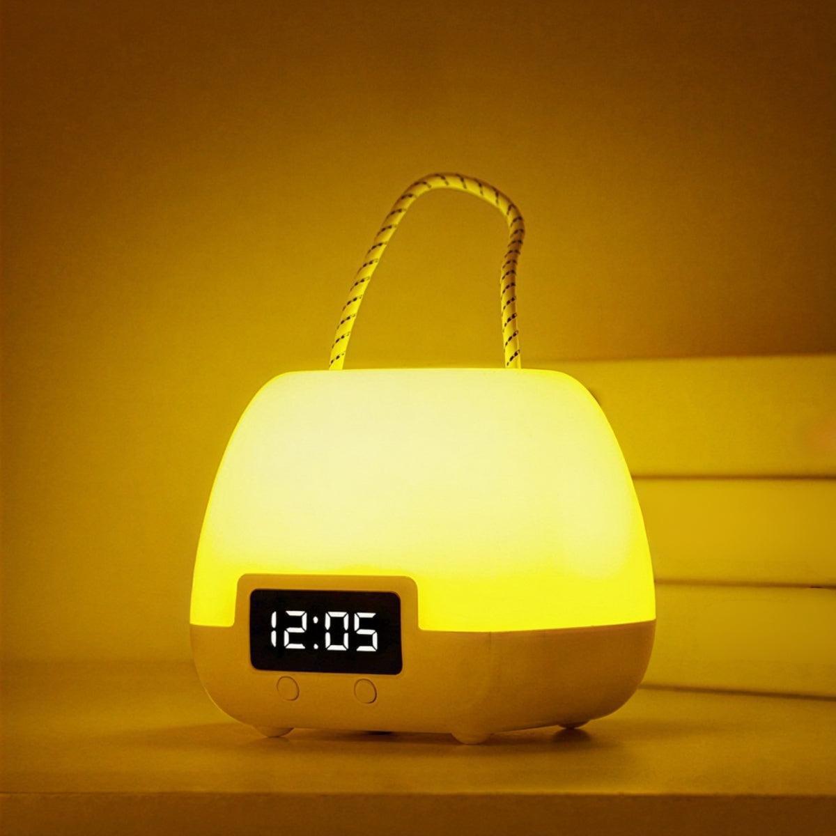 Modern Nightstand Light With Portable Digital Alarm Clock