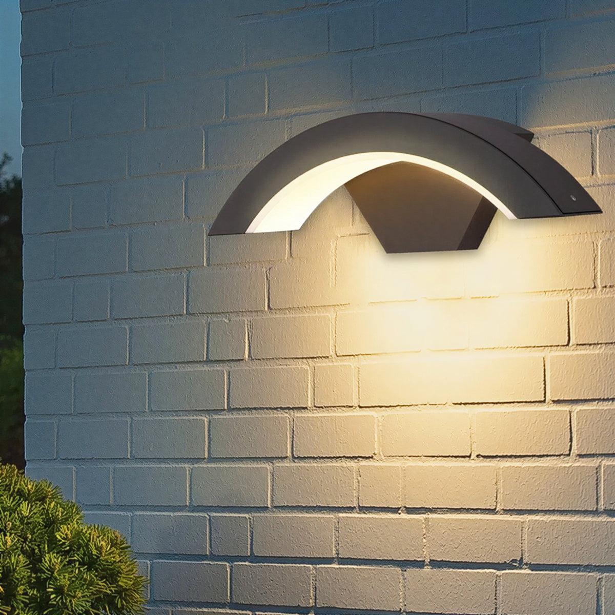 Modern Outdoor Curved Wall Light for Porch or Patio or Garden