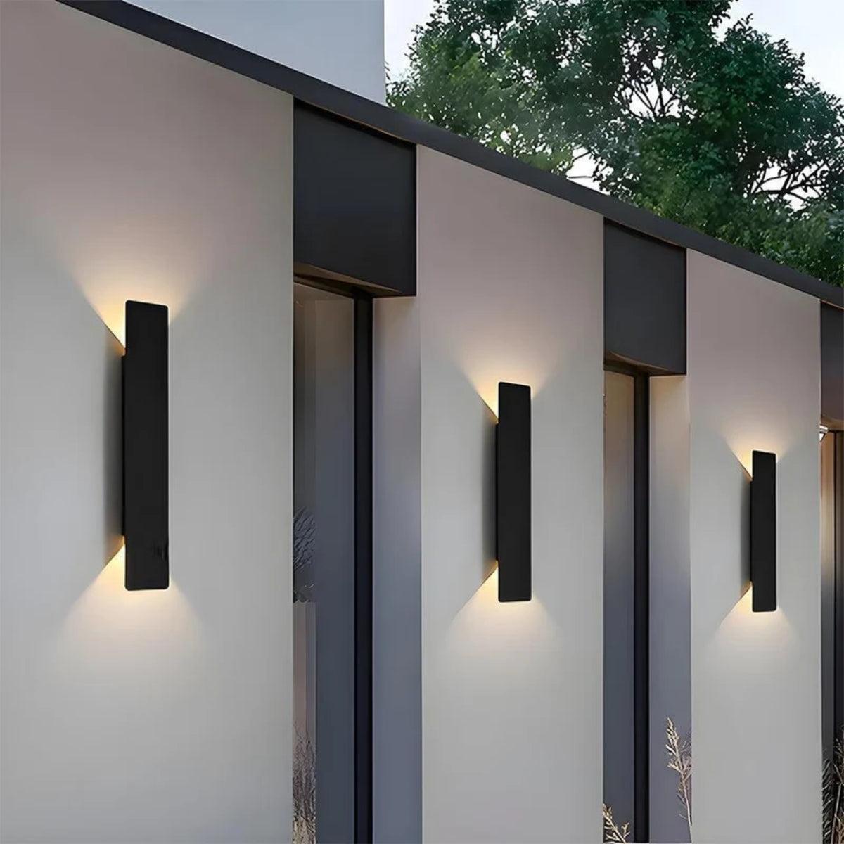 Modern Outdoor Wall Light With Up Down Lighting For Exterior Walls