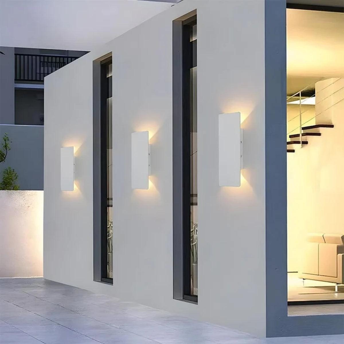 Modern Outdoor Wall Light With Up Down Lighting For Exterior Walls