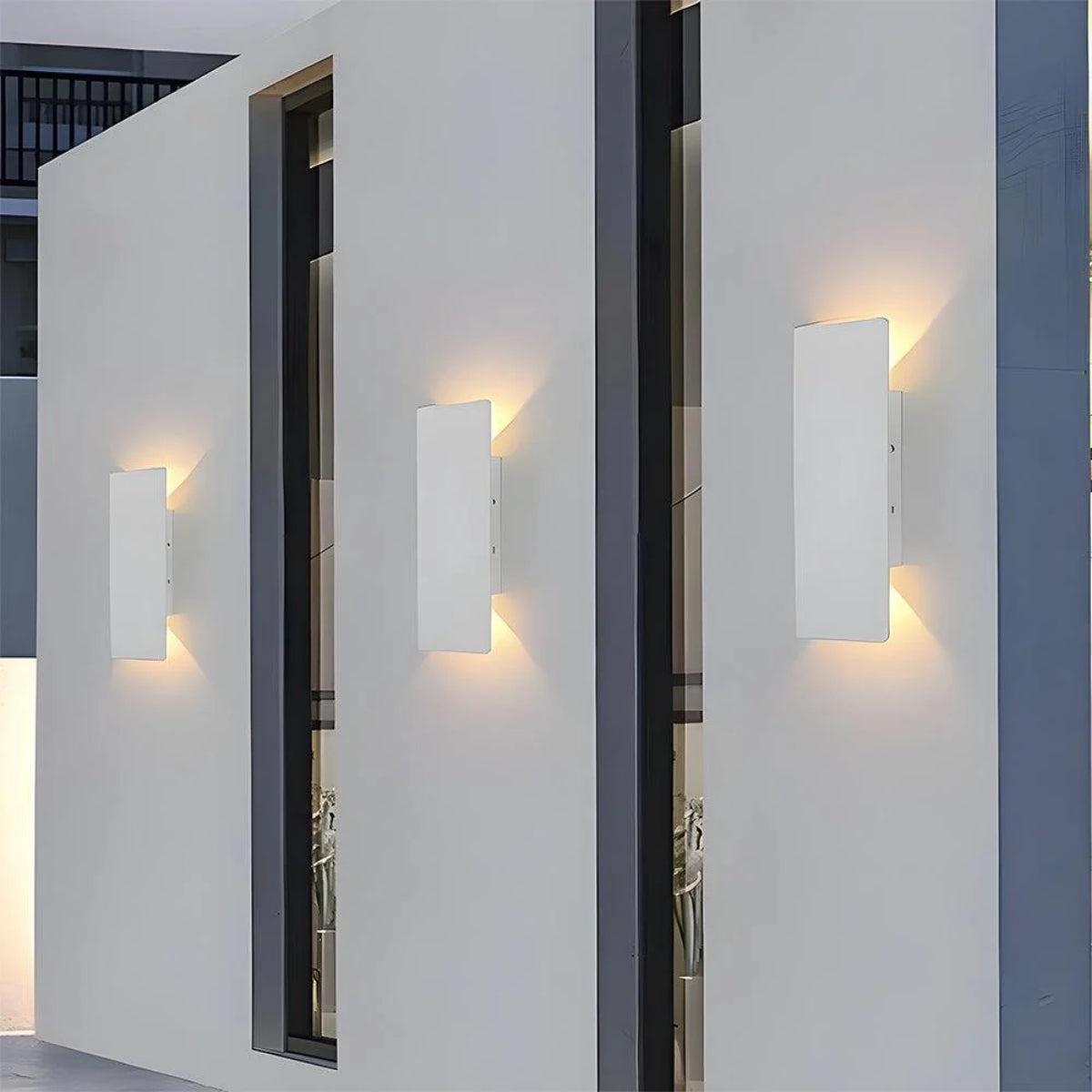 Modern Outdoor Wall Light With Up Down Lighting For Exterior Walls
