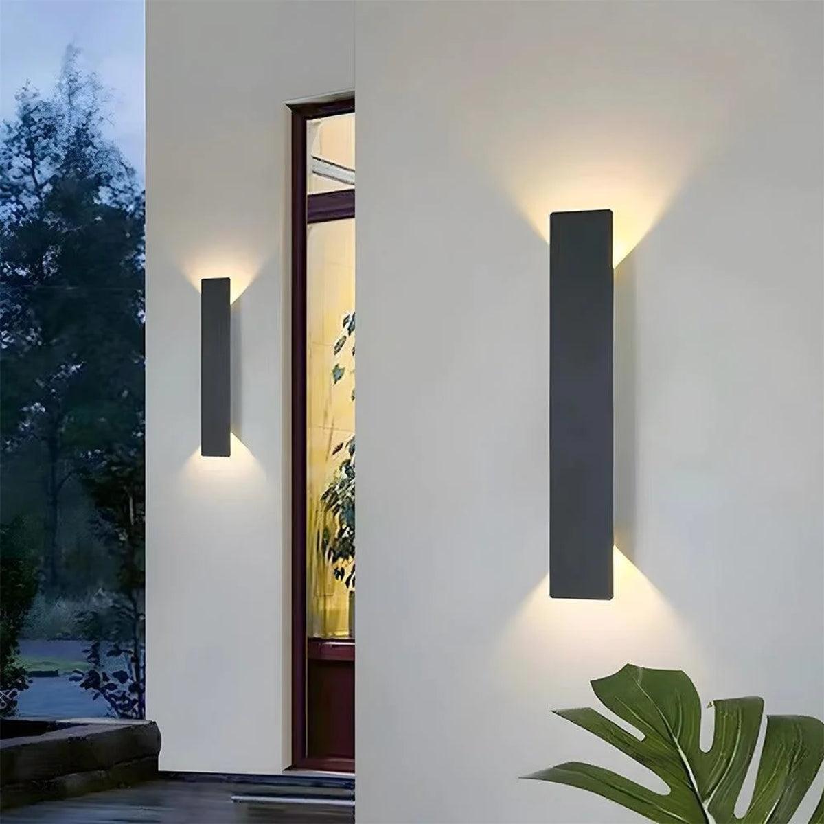 Modern Outdoor Wall Light With Up Down Lighting For Exterior Walls