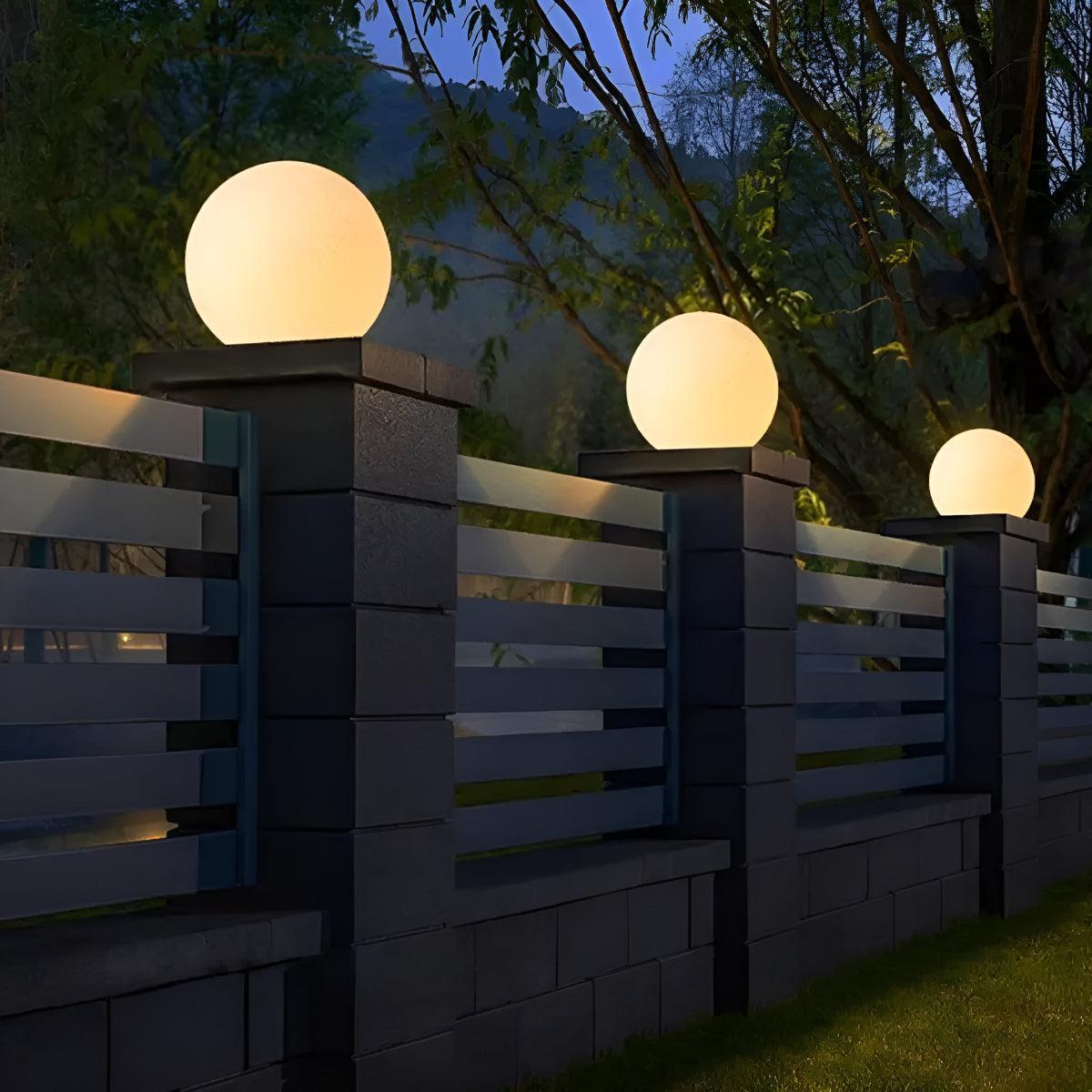 Modern Round Moon Globe Outdoor Light for Fence Posts