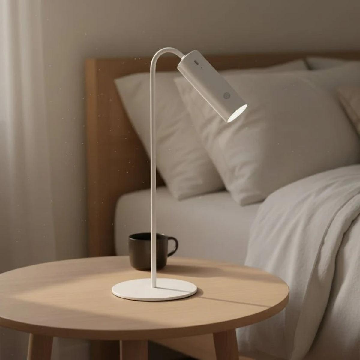 Modern Slim Cordless Battery Operated Table Lamp With Reading Light for Desk