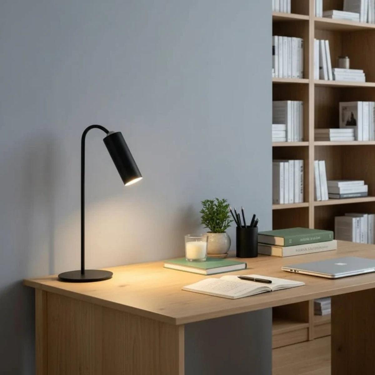 Modern Slim Cordless Battery Operated Table Lamp With Reading Light for Desk
