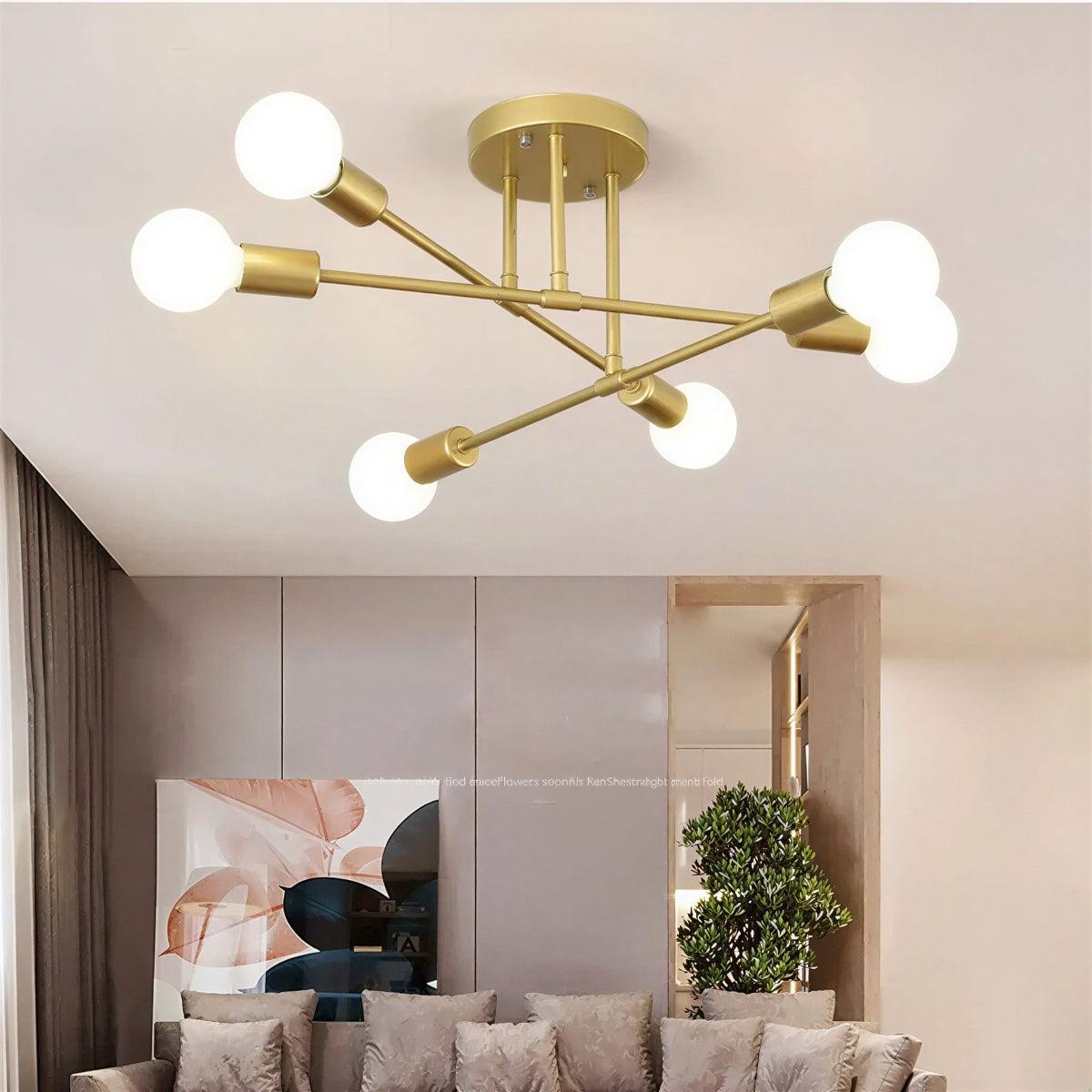 Modern Sputnik Living Room Ceiling Light Fixture for Home