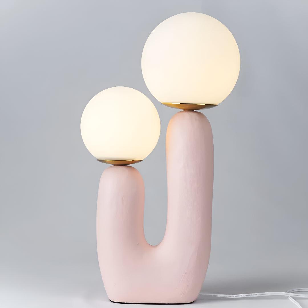 Modern Table Lamp With Dual Globe Unique Sculptural Design