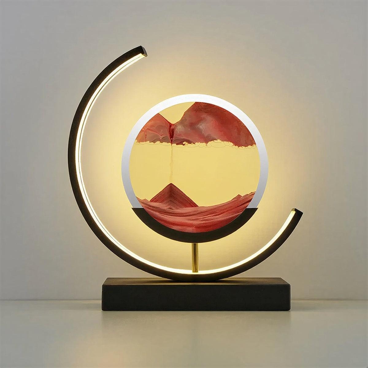 Modern Table Lamp With Dynamic Moving Sand Art