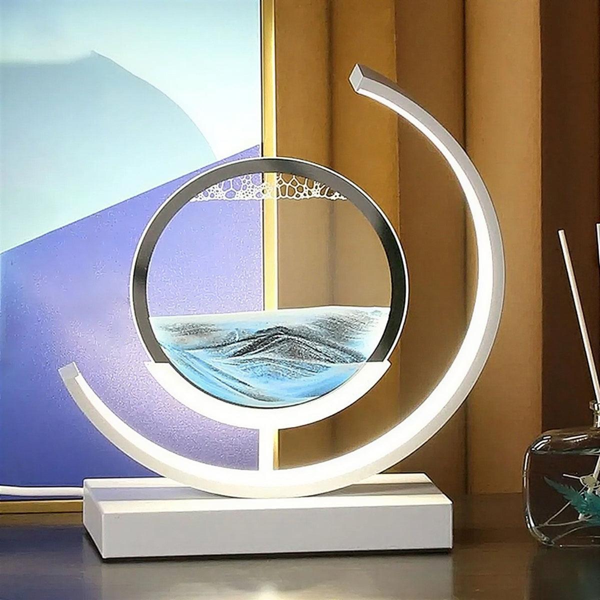 Modern Table Lamp With Dynamic Moving Sand Art