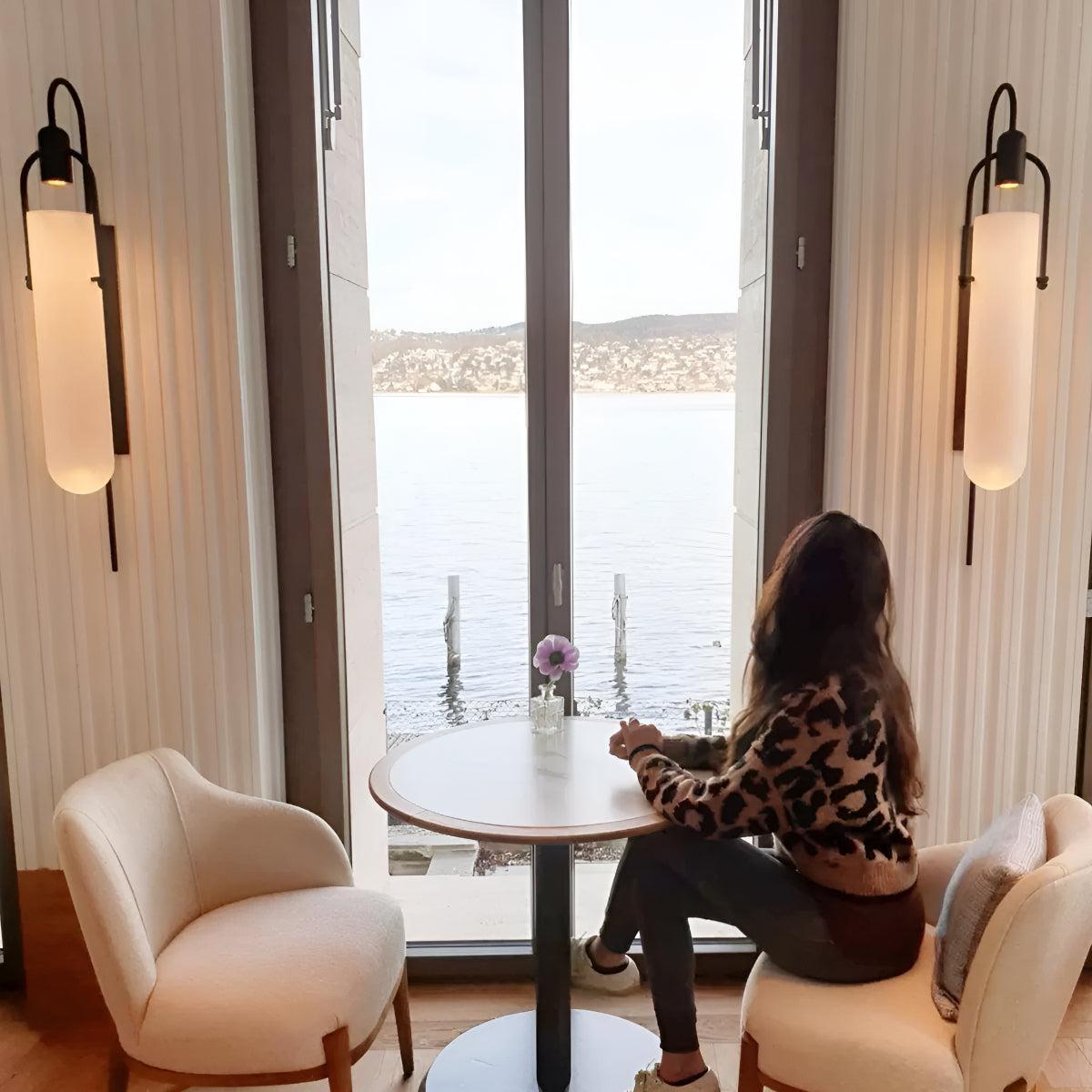 Modern Wall Sconce Light With Frosted Glass Shade Lighting