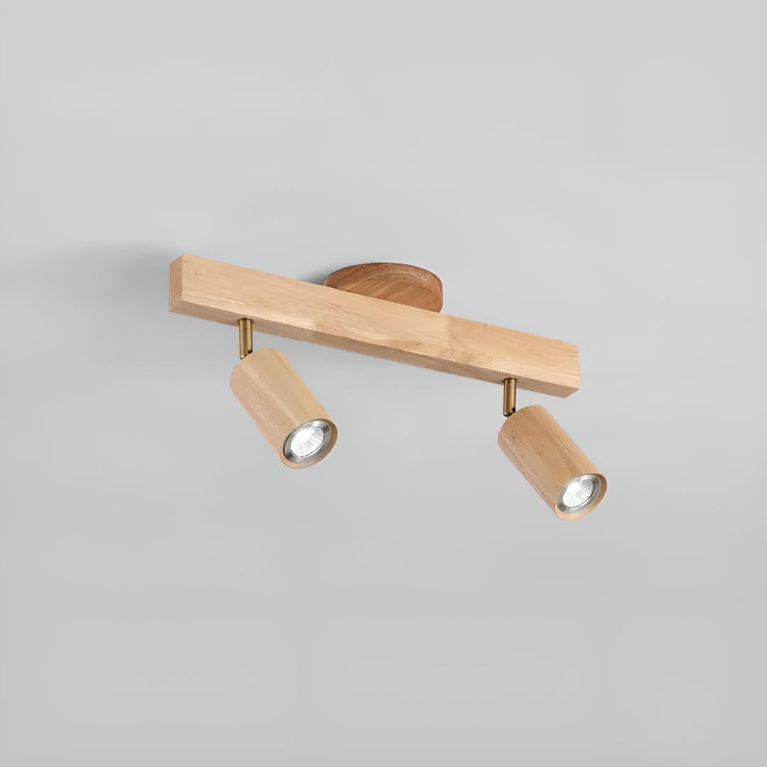 Modern Wood Track Lighting Fixture With Adjustable Heads