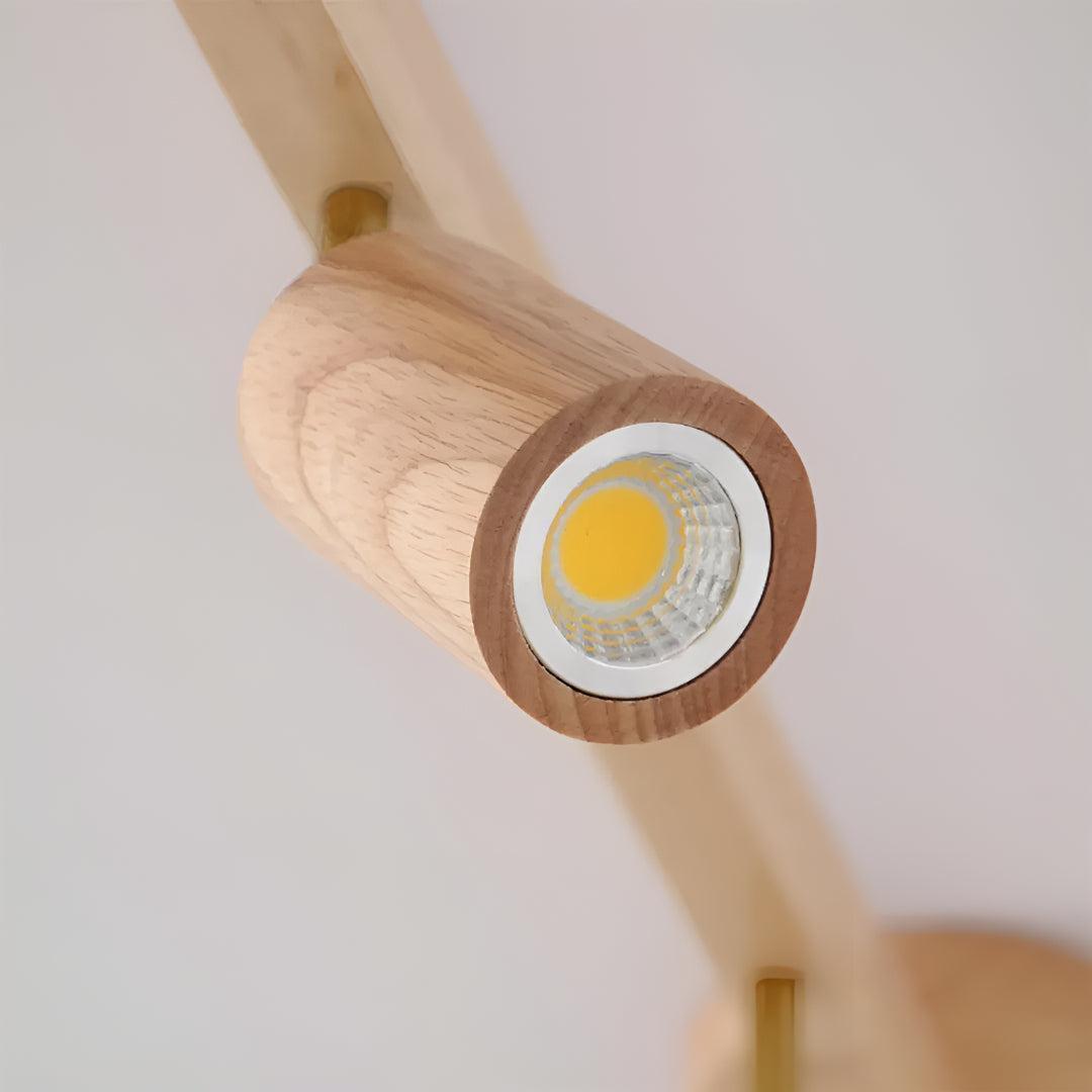 Modern Wood Track Lighting Fixture With Adjustable Heads