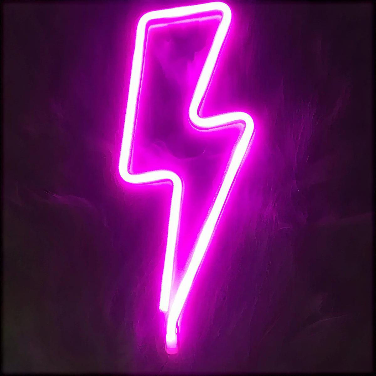 Neon Lightning Bolt Wall Light
