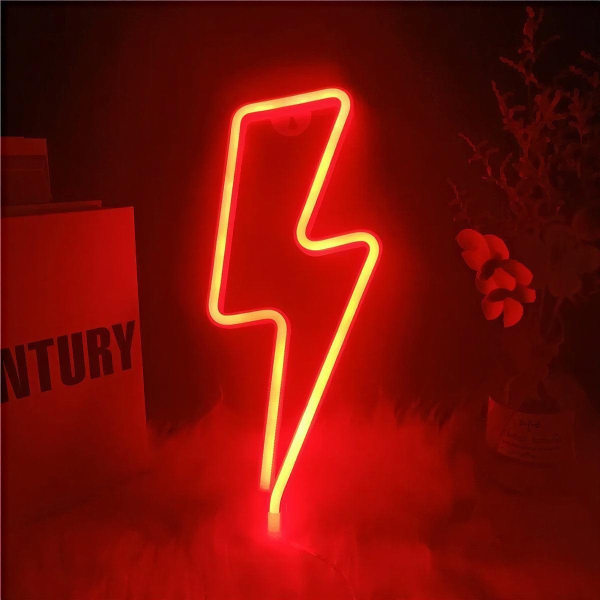Neon Lightning Bolt Wall Light