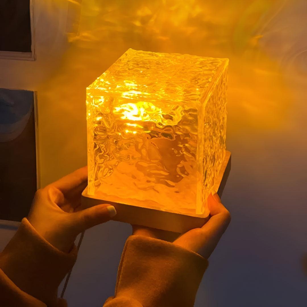 Nordic Glass Cube Table Lamp for Ambient Glow