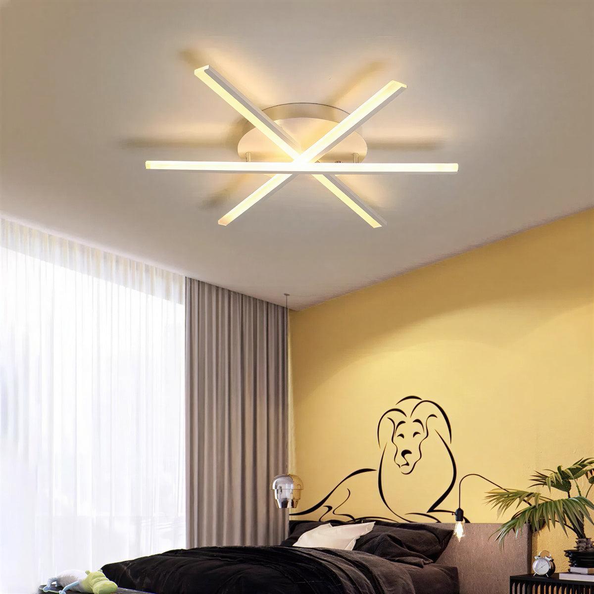 Nordic Minimalist Modern Ceiling Light Flush Mount Fixture With Starburst Design