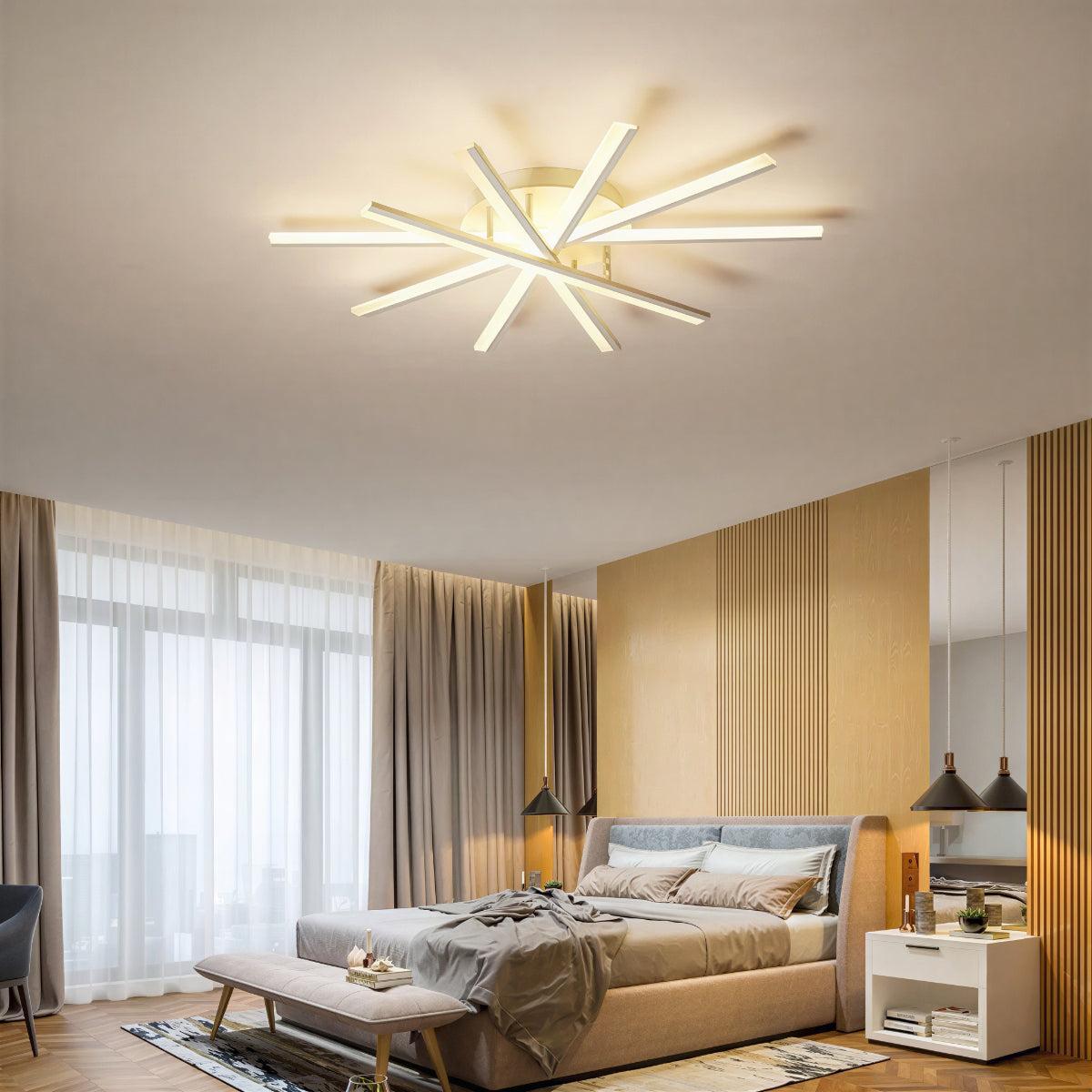 Nordic Minimalist Modern Ceiling Light Flush Mount Fixture With Starburst Design