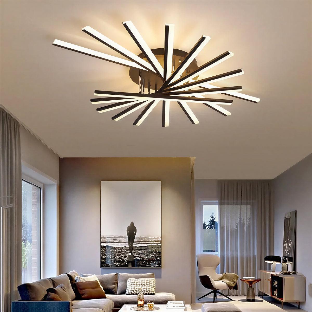 Nordic Minimalist Modern Ceiling Light Flush Mount Fixture With Starburst Design
