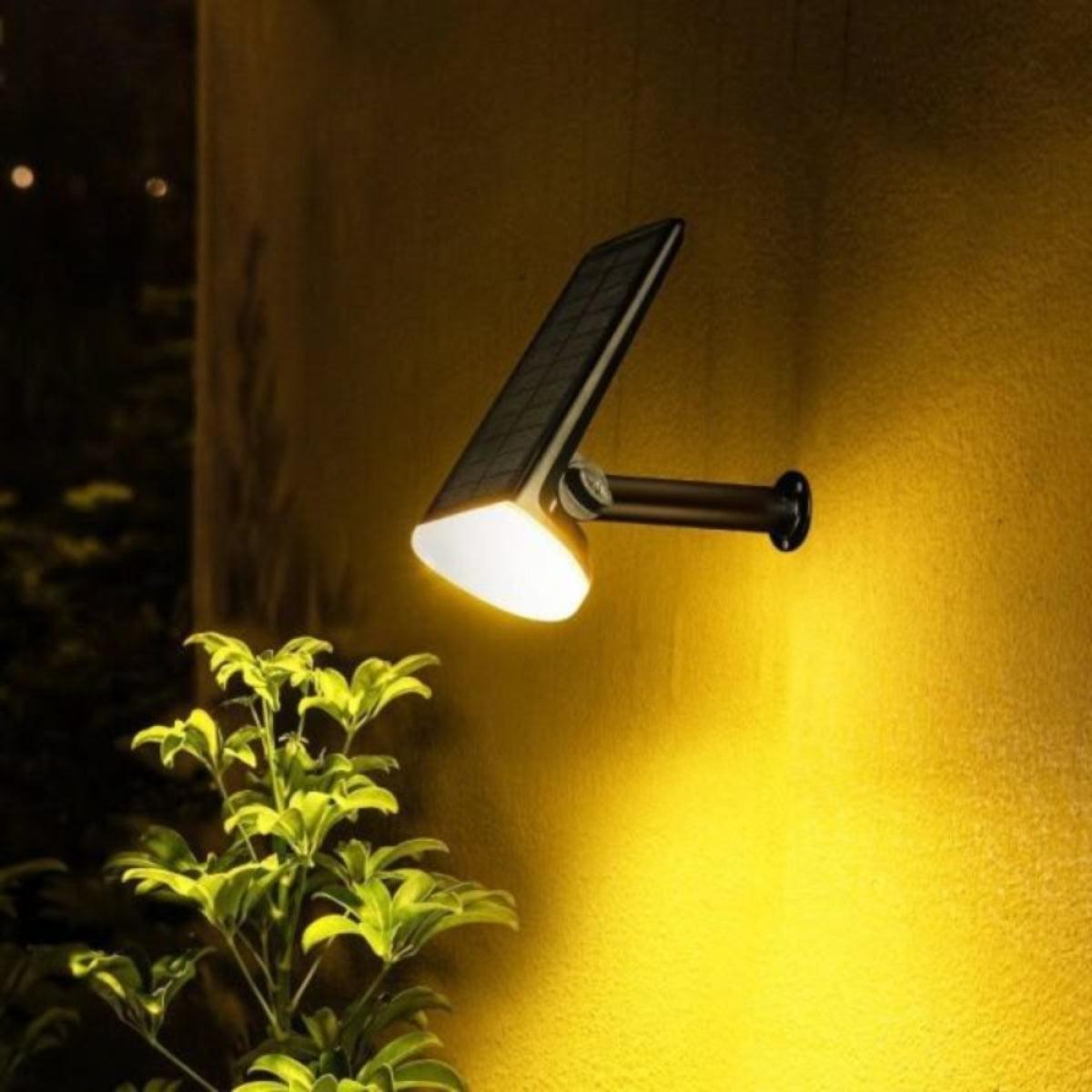 Outdoor Solar Powered Yard Garden Pathway Or Wall Light With Adjustable Spotlight