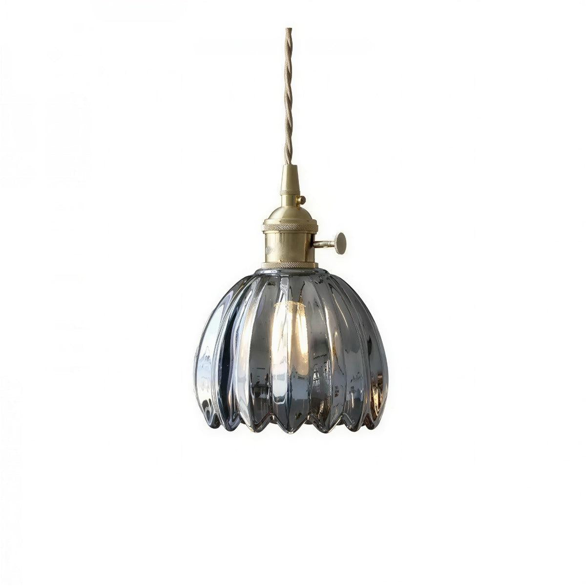 Pendant Light With Vintage Floral Shade and Ambient Glow