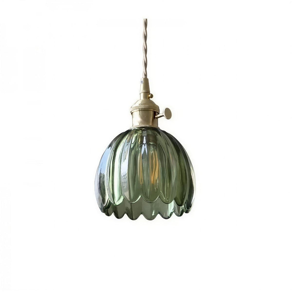 Pendant Light With Vintage Floral Shade and Ambient Glow