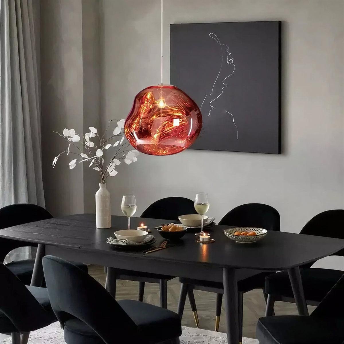 Pendant Light with Sculptural Molten Styled Shade