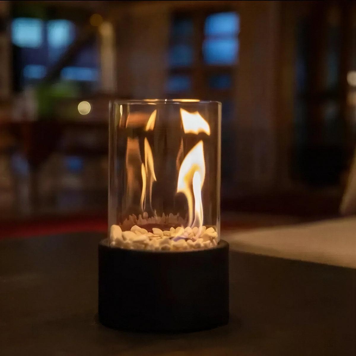 Portable Tabletop Fire Pit for Indoor and Outdoor Use with Ethanol Burner