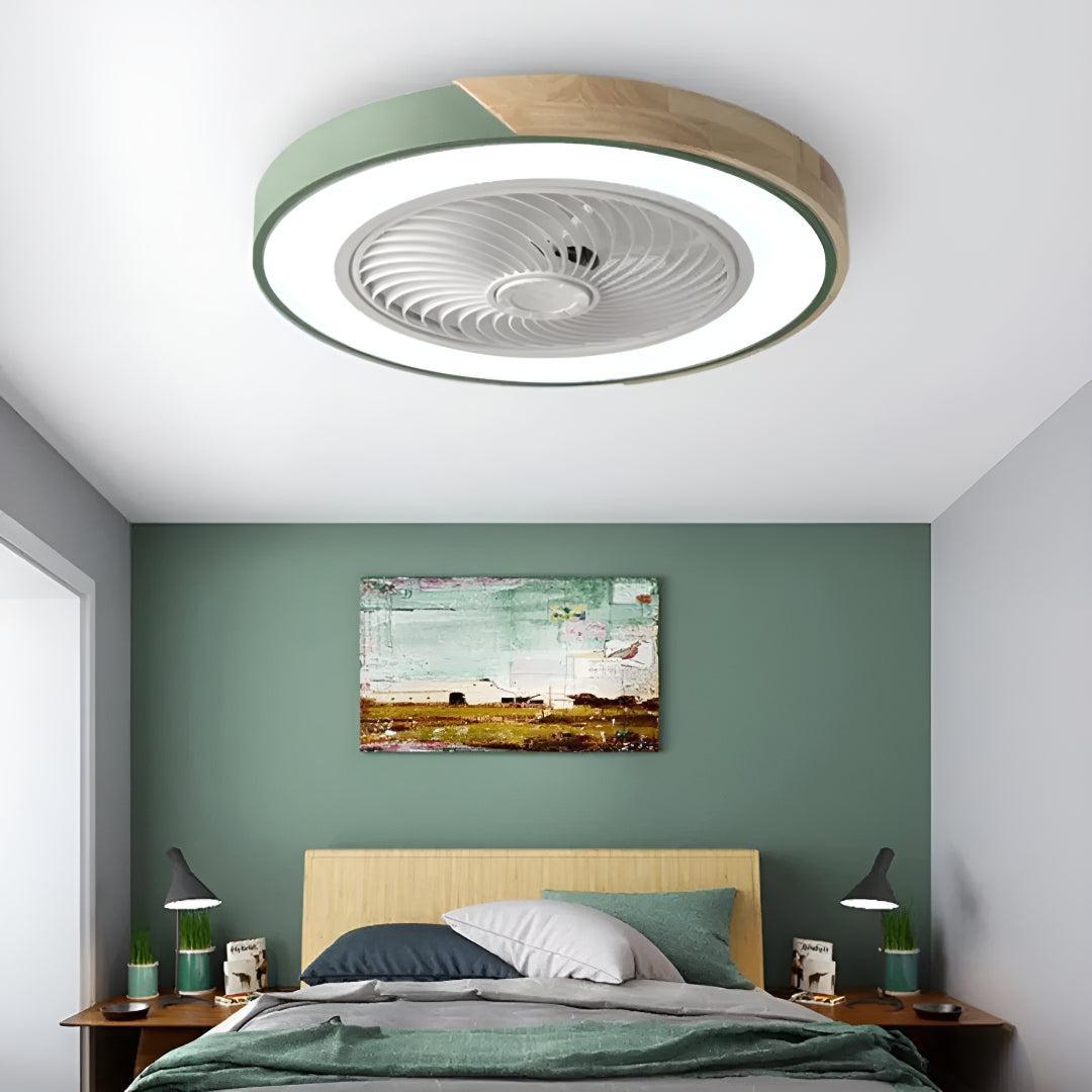 Quiet Semi Flush Mount Ceiling Fan Light with Remote Control
