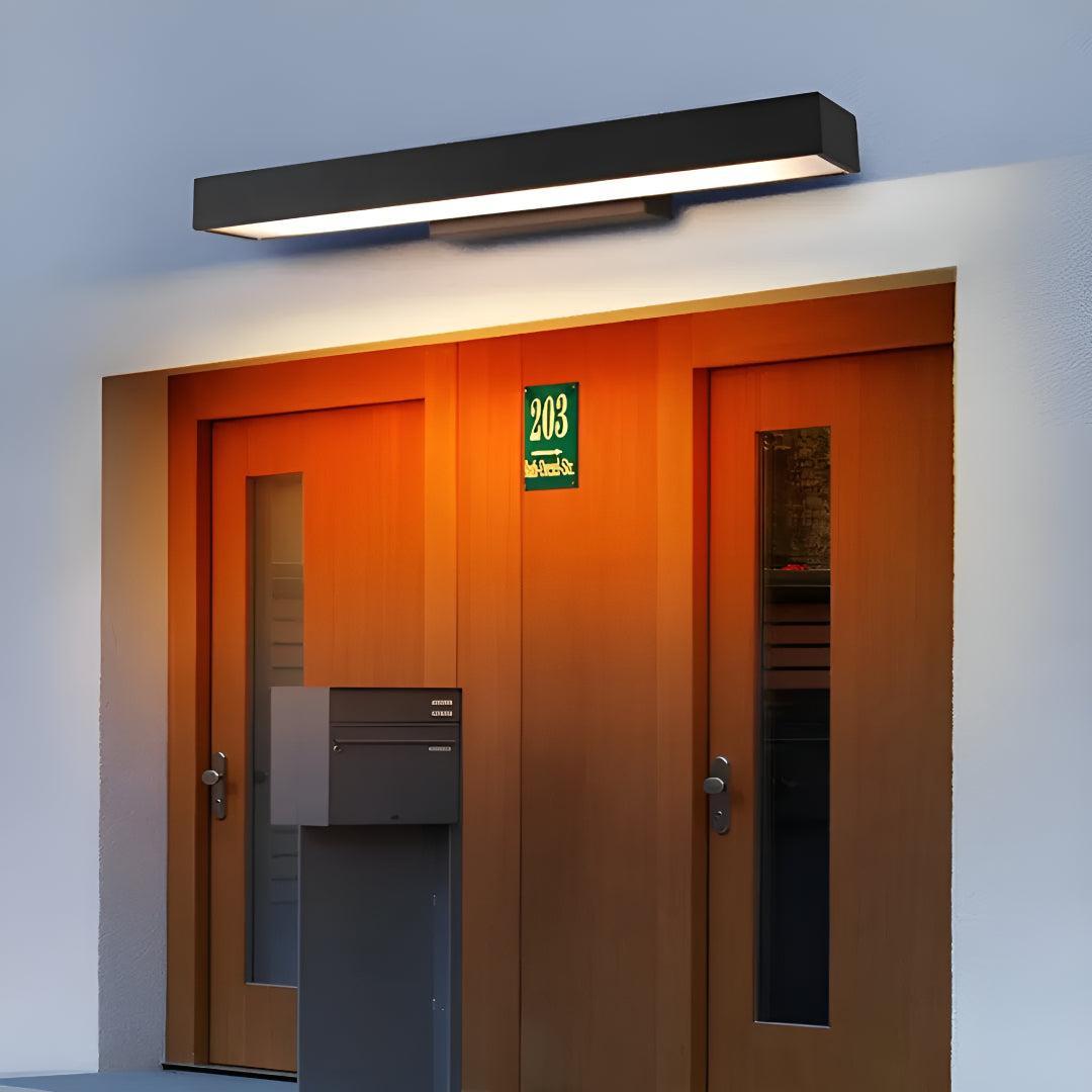 Rectangular Outdoor Wall Light With Motion Sensor For Entrances