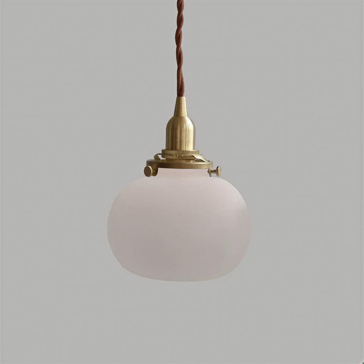 Retro Glass Globe Pendant Light with Brass Fitting