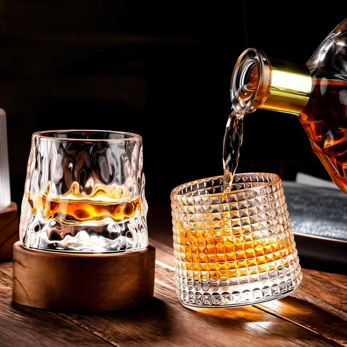 Rocking Japanese Whiskey Glass With Spinning Aerating Base