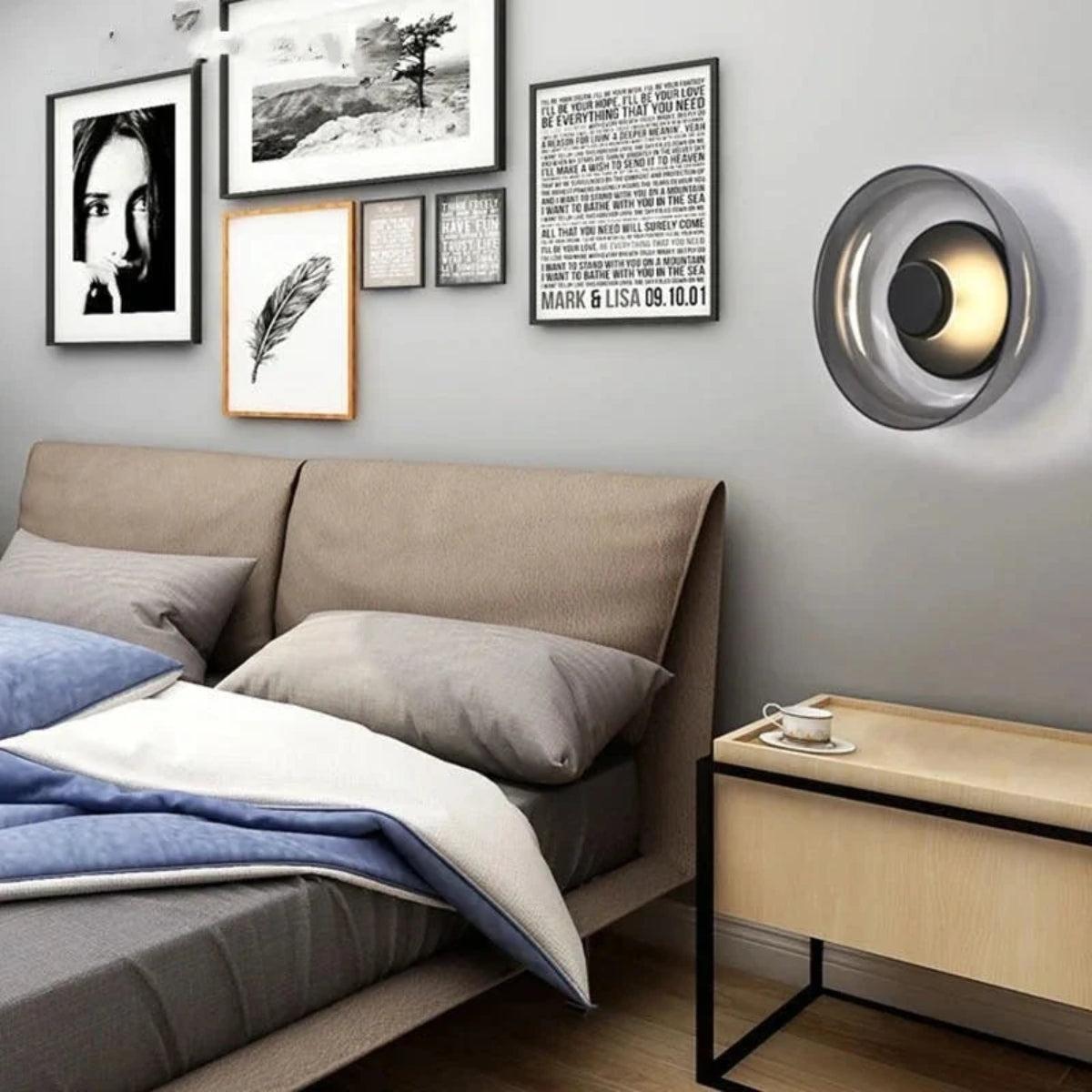 Round Glass Shade Wall Sconce Fixture For Modern Homes