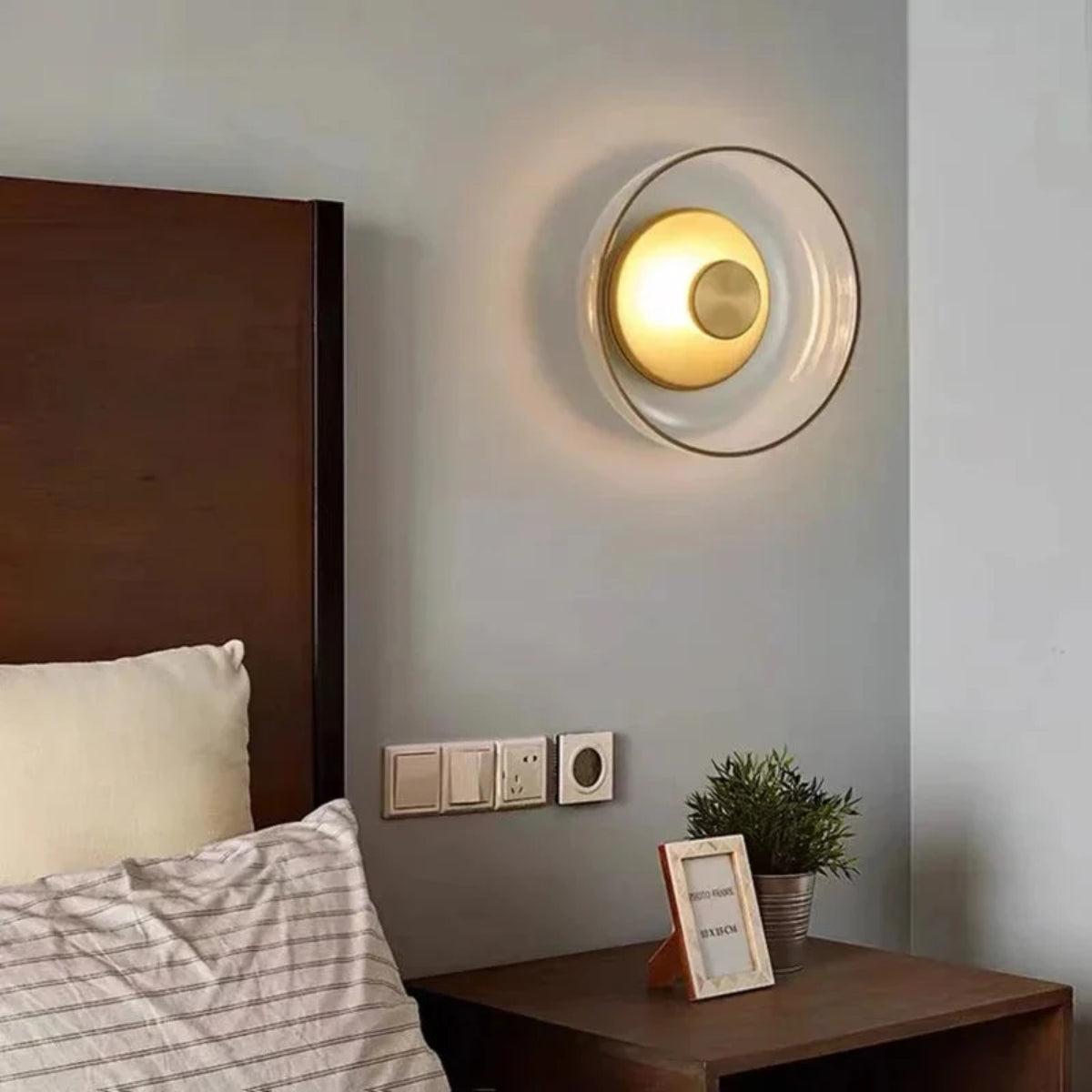 Round Glass Shade Wall Sconce Fixture For Modern Homes