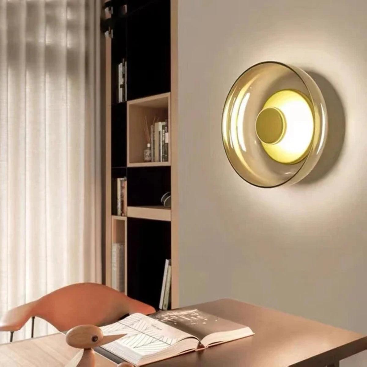 Round Glass Shade Wall Sconce Fixture For Modern Homes