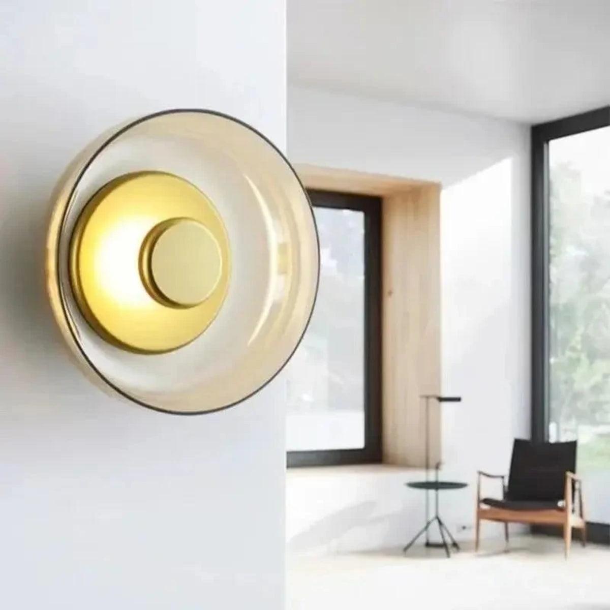 Round Glass Shade Wall Sconce Fixture For Modern Homes