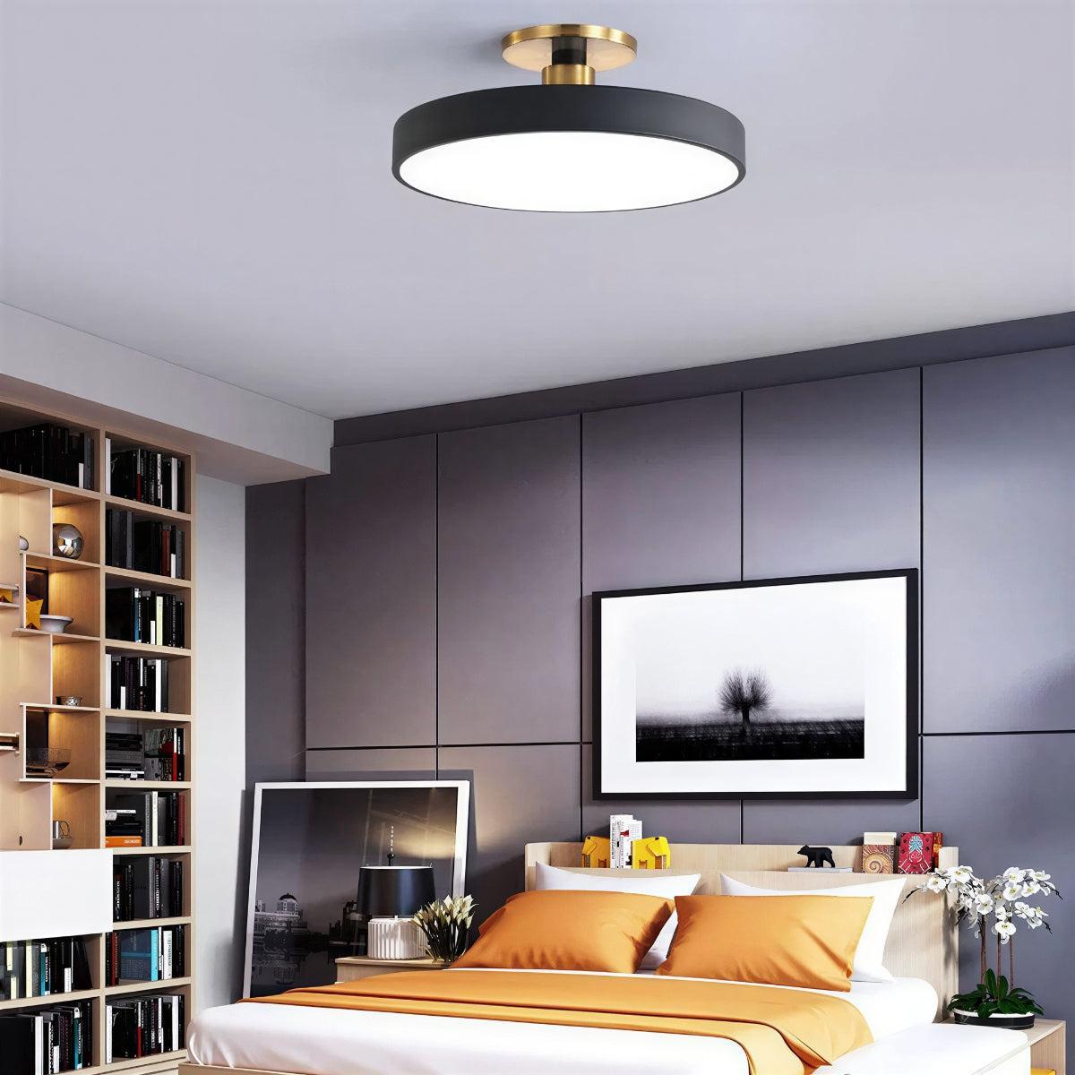 Round Nordic Ceiling Light Fixture With Modern Semi Flush Mount Design