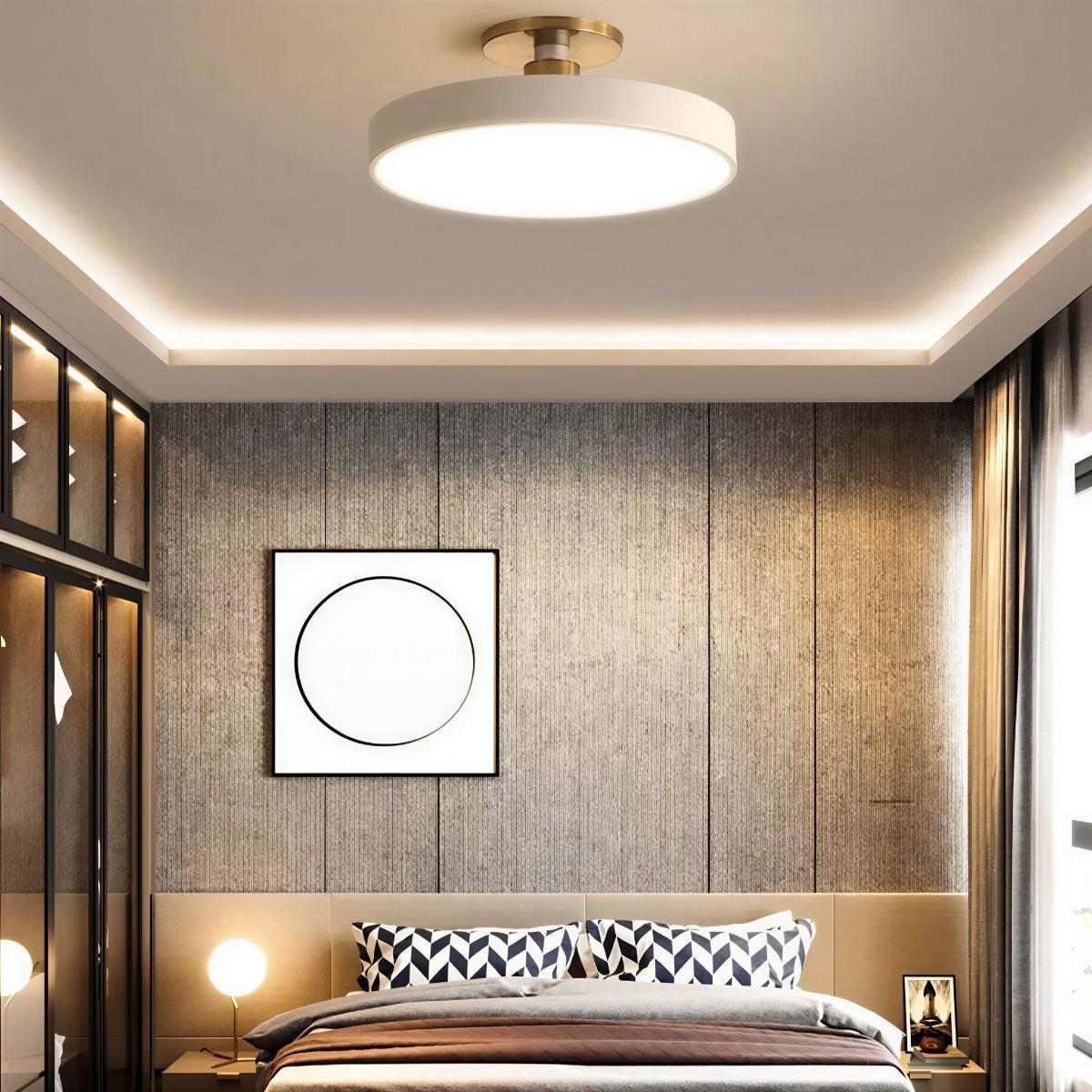 Round Nordic Ceiling Light Fixture With Modern Semi Flush Mount Design