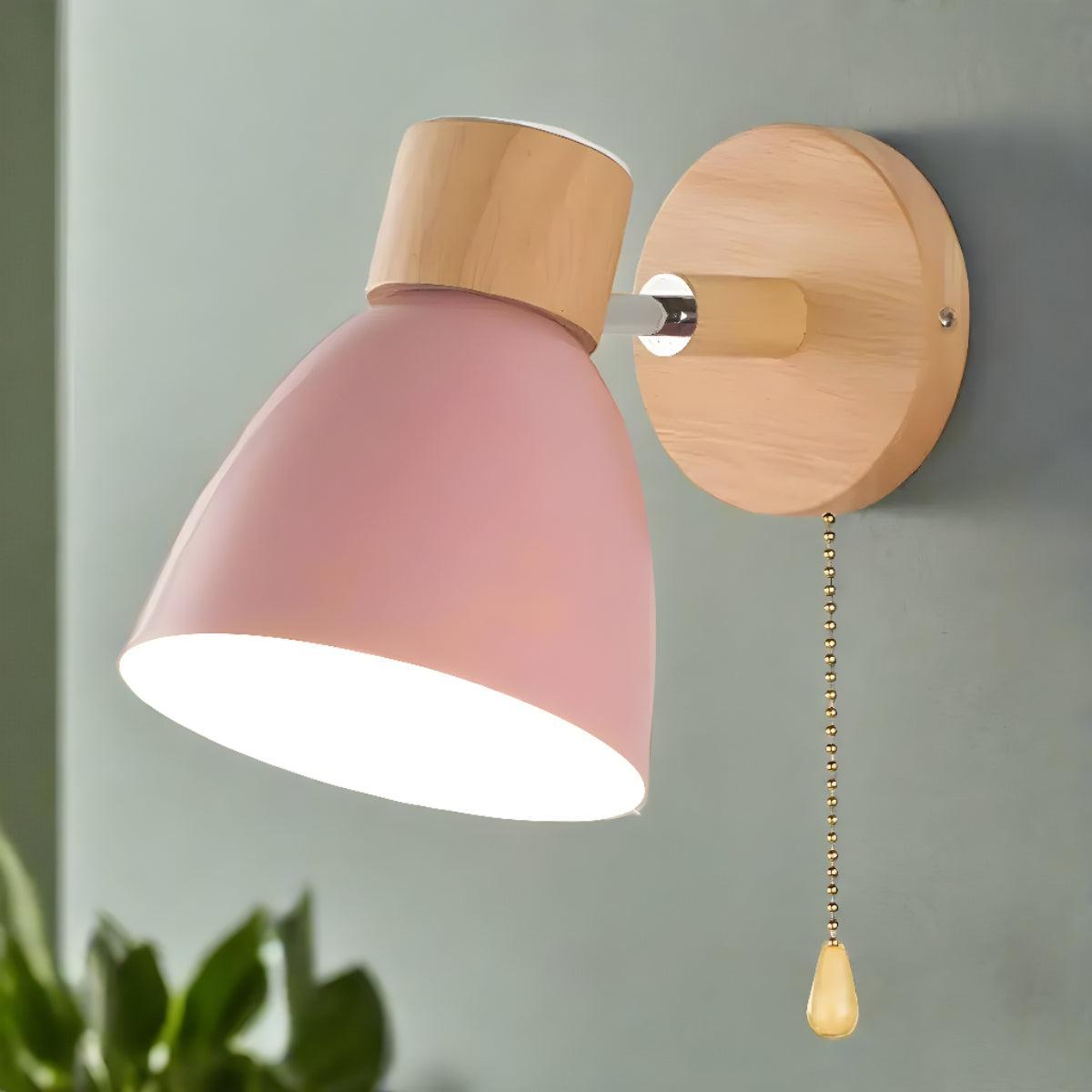 Scandinavian Wall Sconce Light With Pull Chain Switch