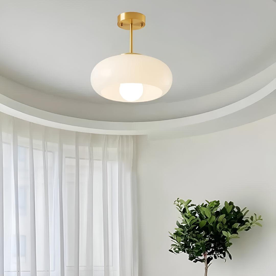 Semi Flush Ceiling Lights for Home With Modern Glossy Glass Design