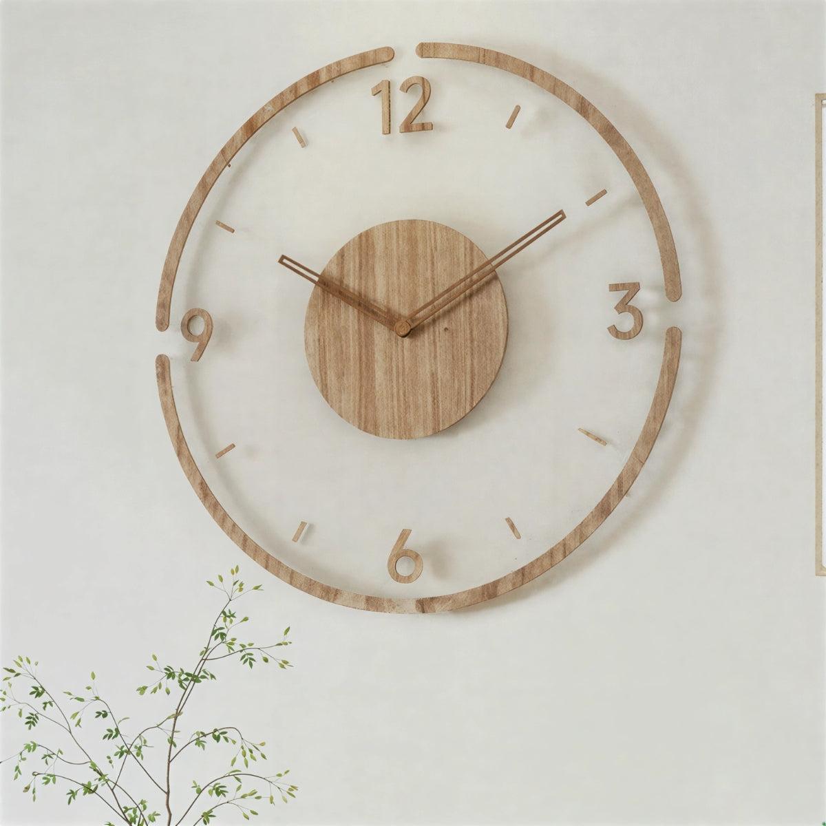 Silent Mid Century Nordic Wall Clock For Contemporary Interior Decor