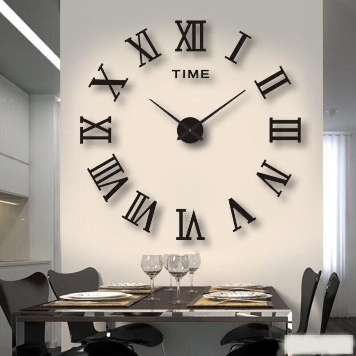 Silent Wall Clock With Frameless Contemporary 3D Numerical Design