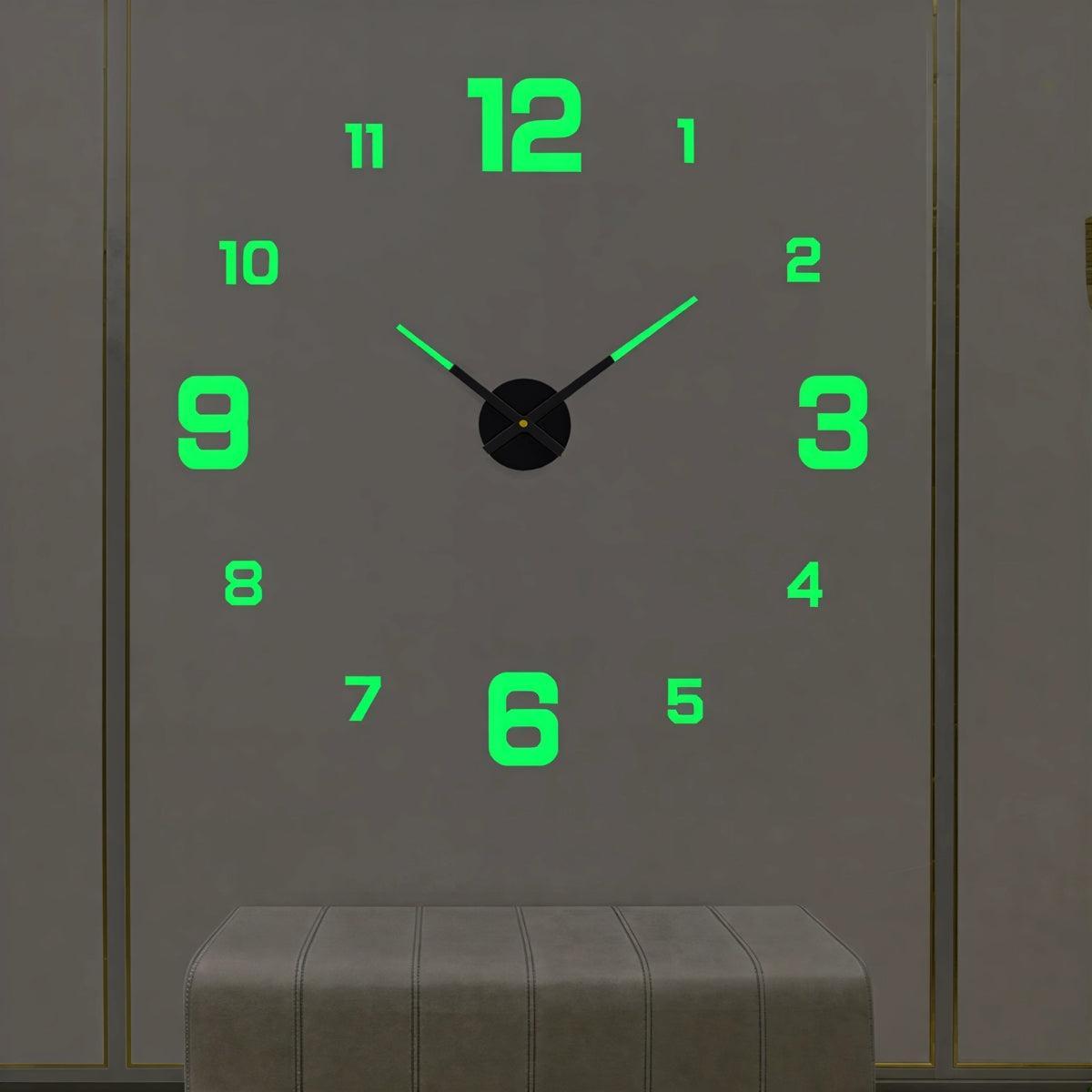 Silent Wall Clock With Frameless Contemporary 3D Numerical Design
