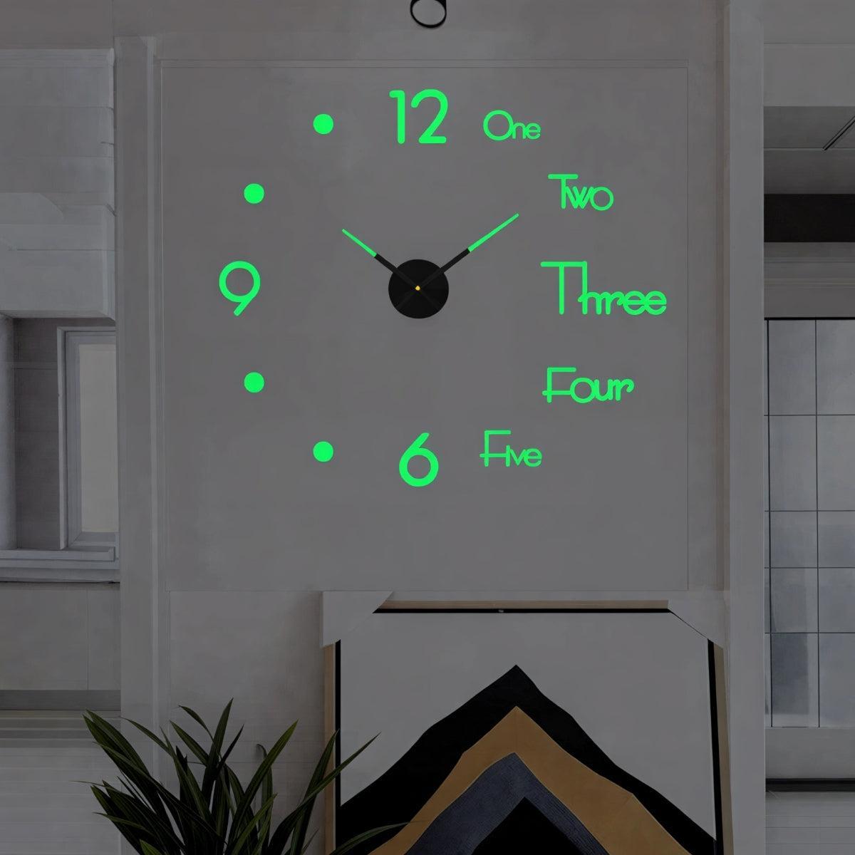 Silent Wall Clock With Frameless Contemporary 3D Numerical Design