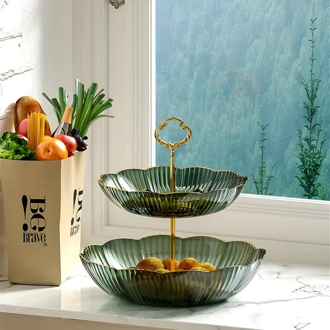 Tiered Fruit Bowl Organizer Kitchen Display Stand
