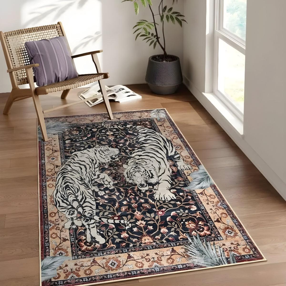 Tiger Print Living Room Rug
