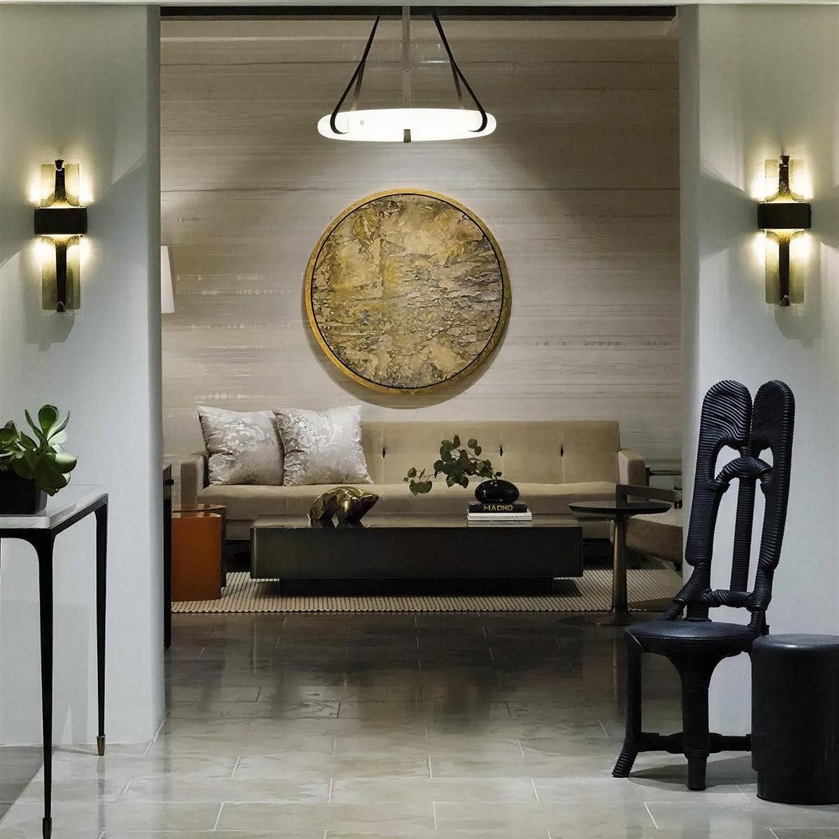 Torch Styled Wall Sconce Light with Clear Glass Shade