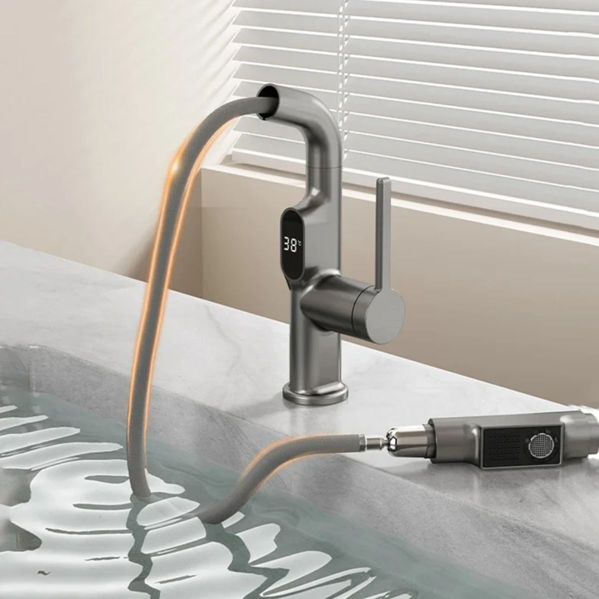 Touch Sensor Kitchen Faucet With Temperature Display